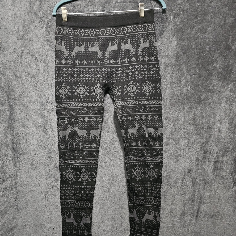 No Boundaries Kids Festive Black and Gray Leggings